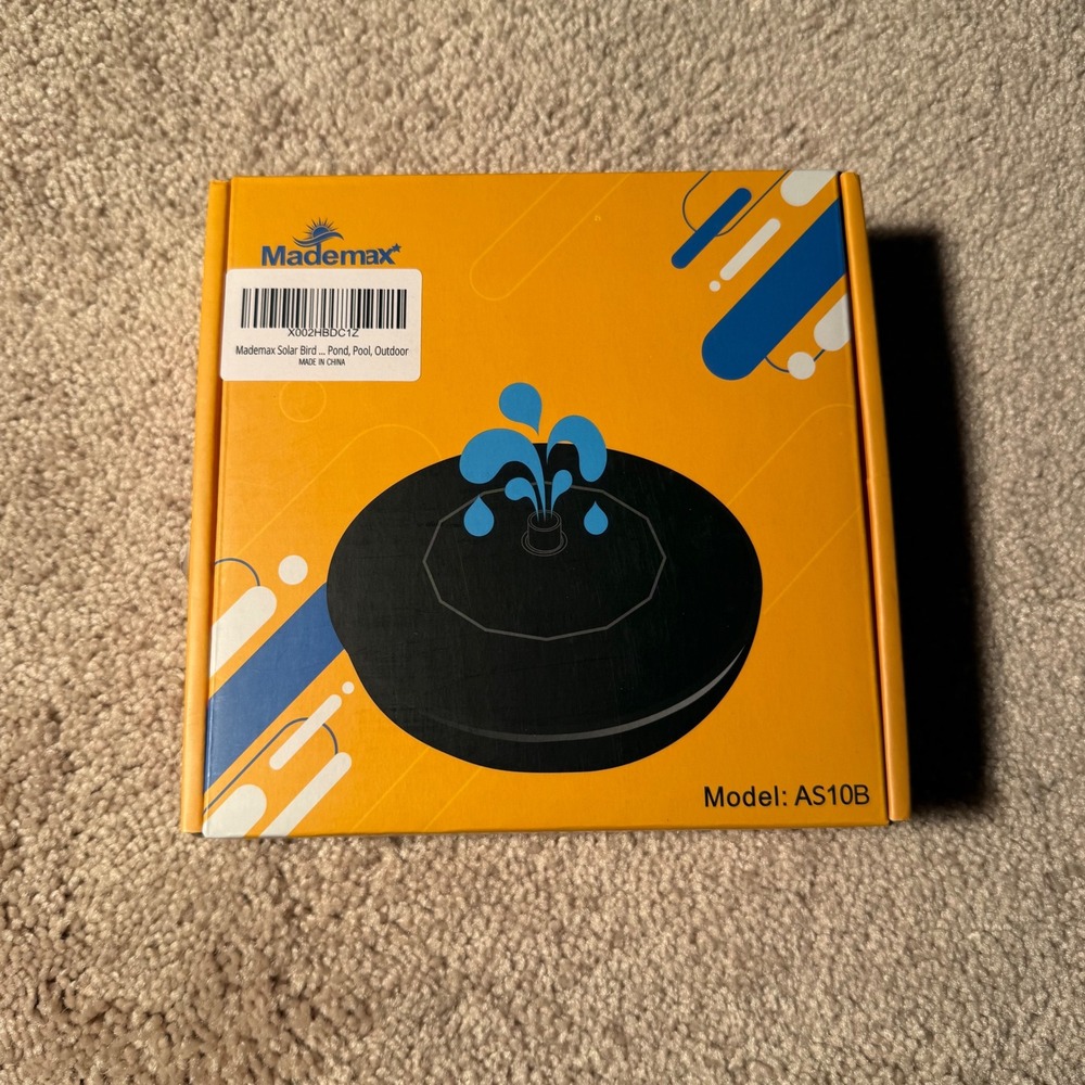 Mademax Solar Bird Bath‎ Fountain Pump Pond Pool Outdoor